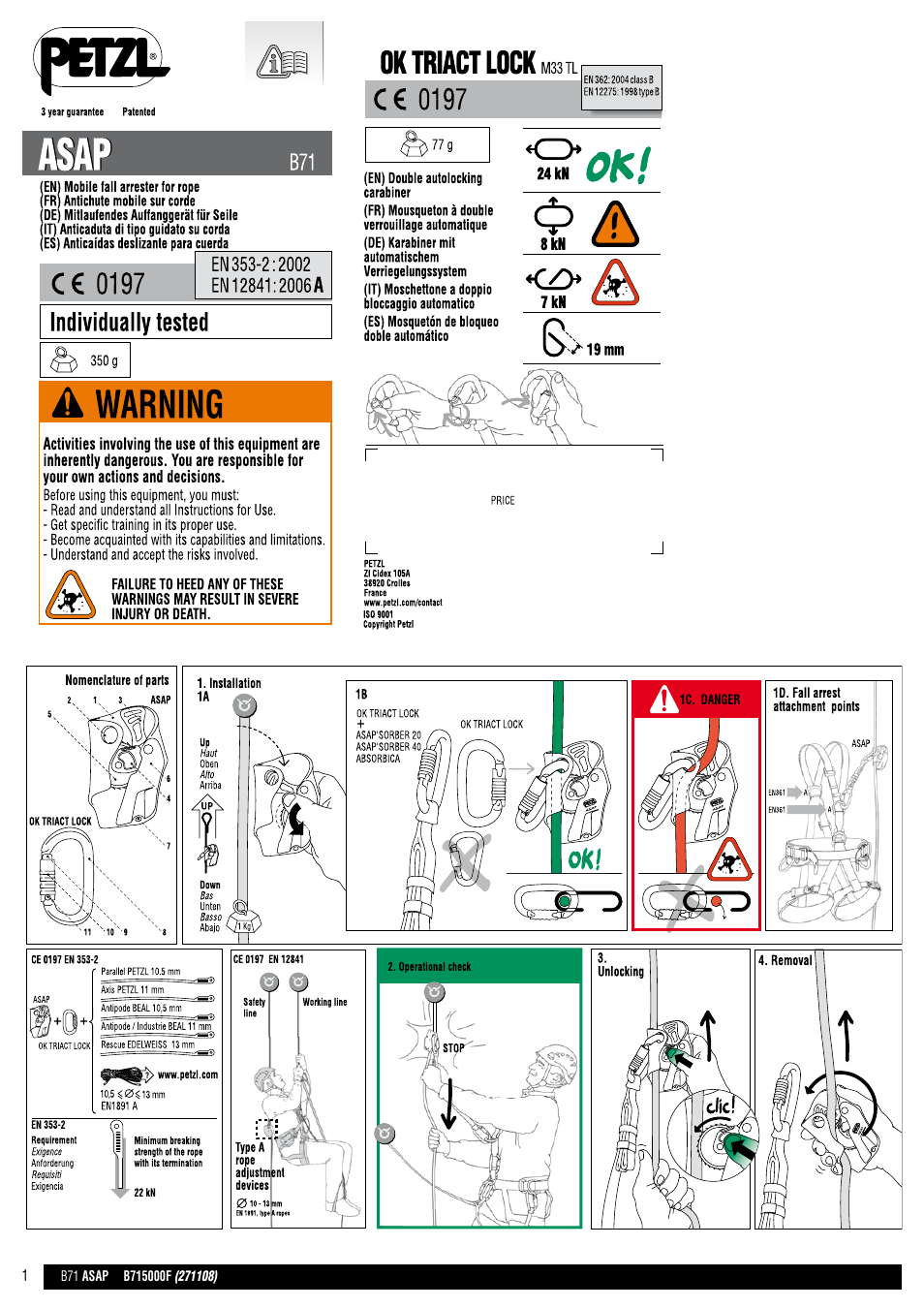 Petzl ASAP B71 User Manual | 23 pages