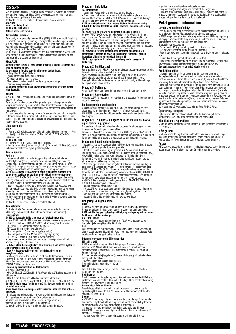 Petzl generel information | Petzl ASAP B71 User Manual | Page 10 / 23