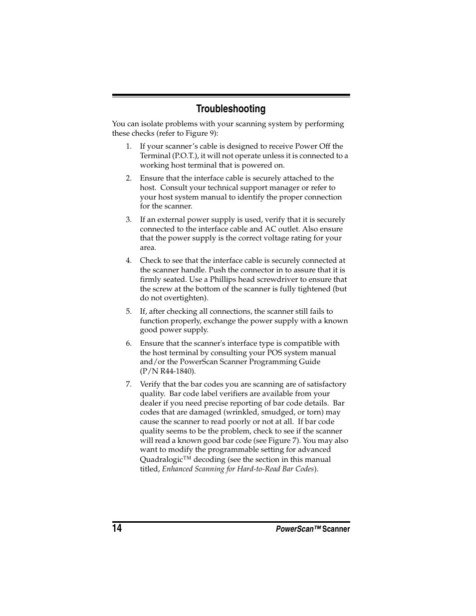 Troubleshooting | PSC SR User Manual | Page 16 / 20