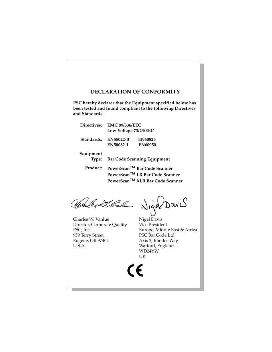 PSC SR User Manual | Page 19 / 20