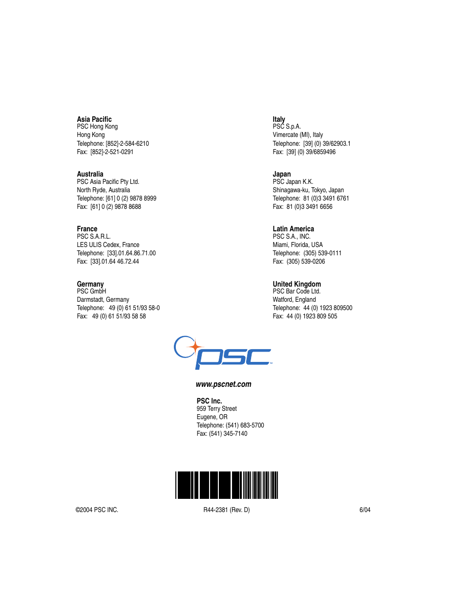 PSC Magellan 8200 User Manual | Page 56 / 56