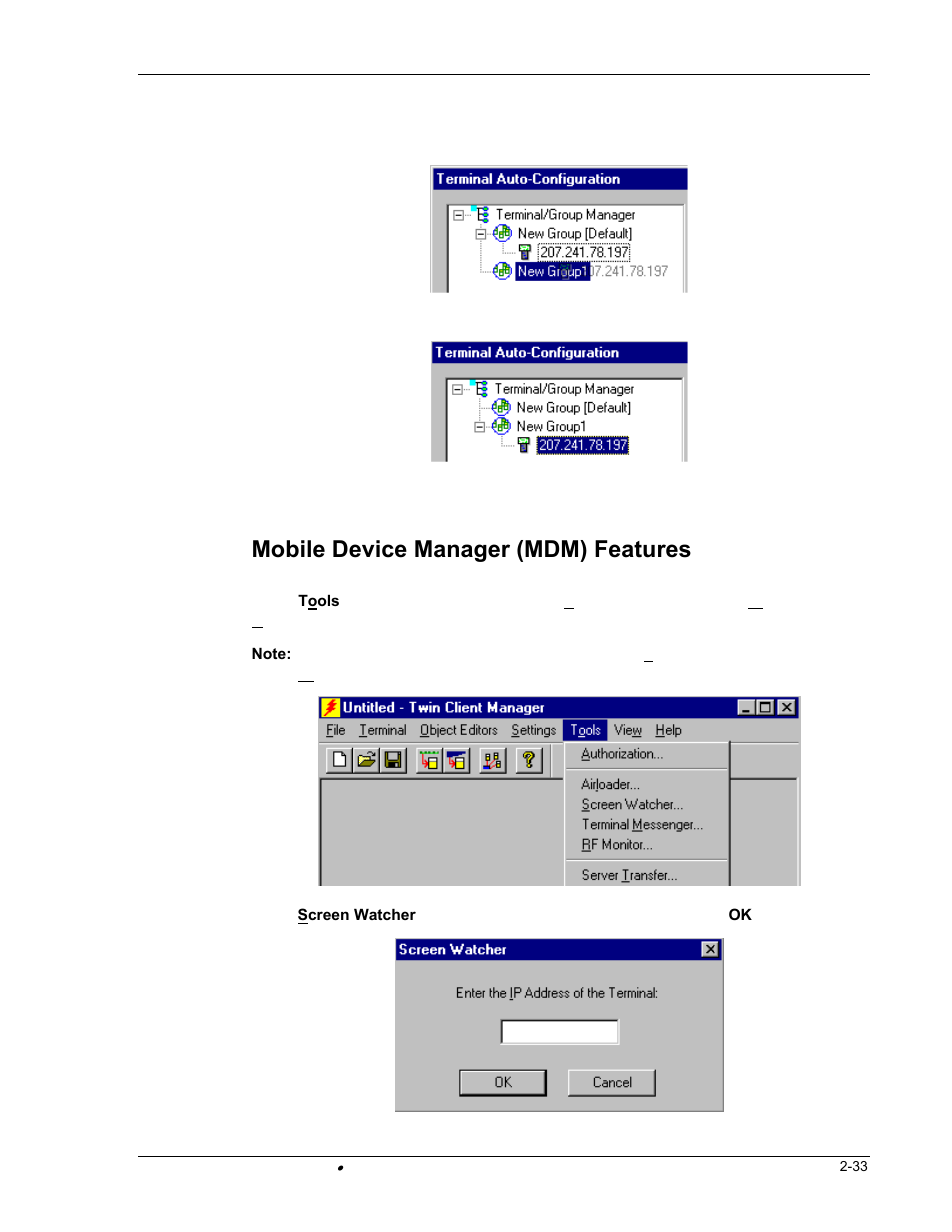 Mobile device manager (mdm) features | PSC FALCON 315 User Manual | Page 41 / 84