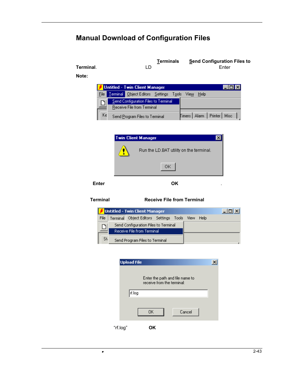Manual download of configuration files | PSC FALCON 315 User Manual | Page 51 / 84