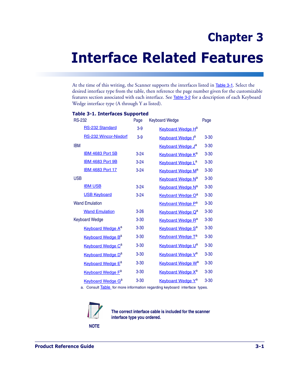 Interface related features, Chapter 3 | PSC 1400I User Manual | Page 29 / 180