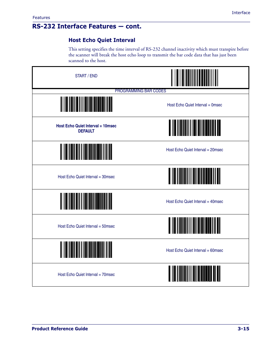 Rs-232 interface features — cont | PSC 1400I User Manual | Page 43 / 180