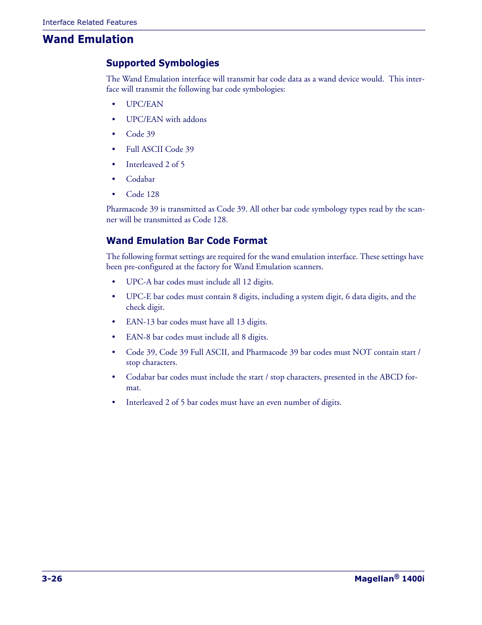 Wand emulation, Wand emulation -26 | PSC 1400I User Manual | Page 54 / 180
