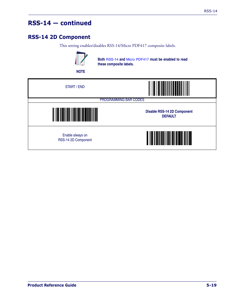 Rss-14 2d component, Rss-14 2d component -19, Rss-14 — continued | PSC 1400I User Manual | Page 95 / 180