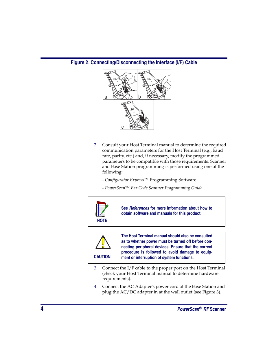 In place (see figure 2b). t, Ee (see figure 2c) | PSC PowerScan RF User Manual | Page 12 / 36