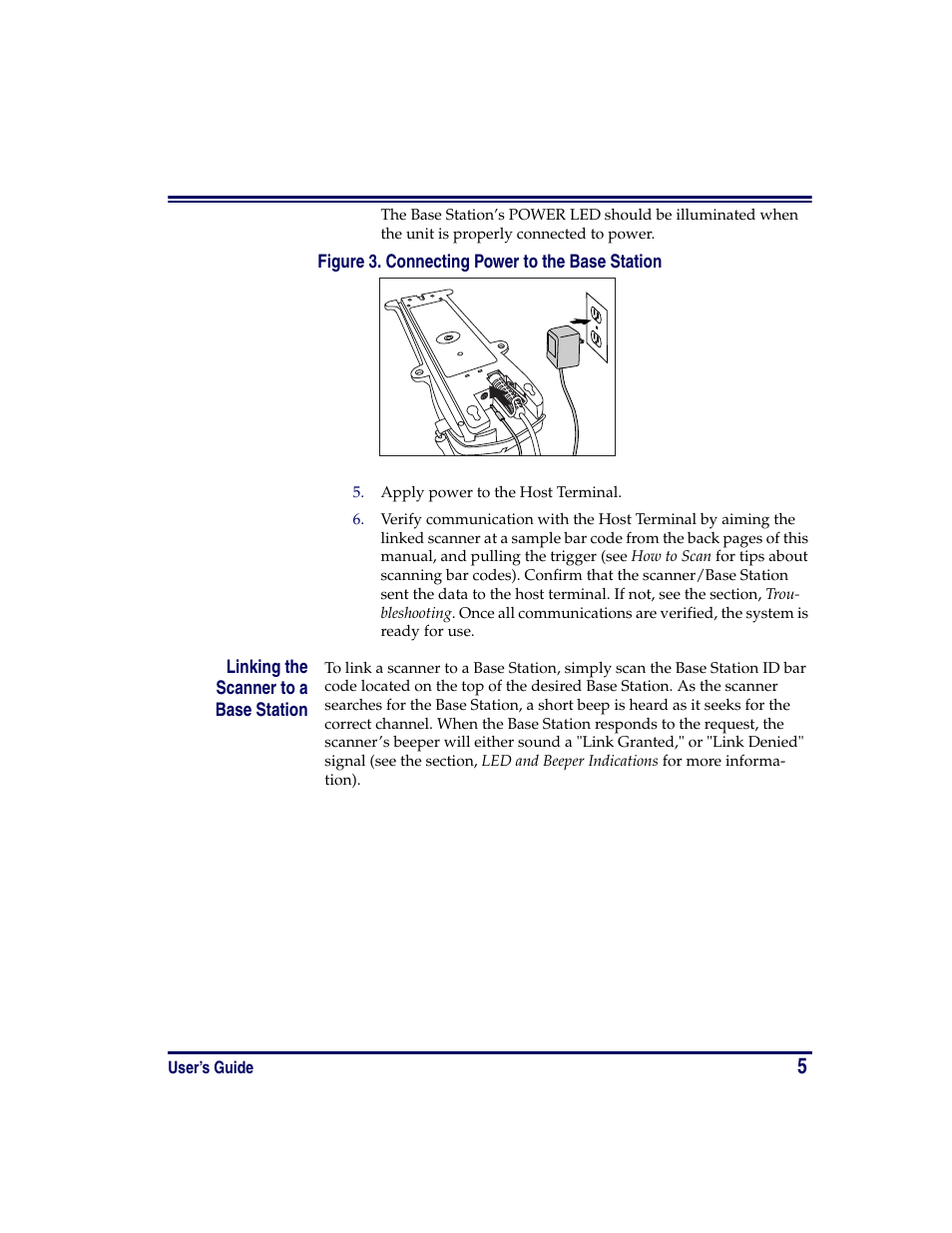 Linking the scanner to a base station | PSC PowerScan RF User Manual | Page 13 / 36