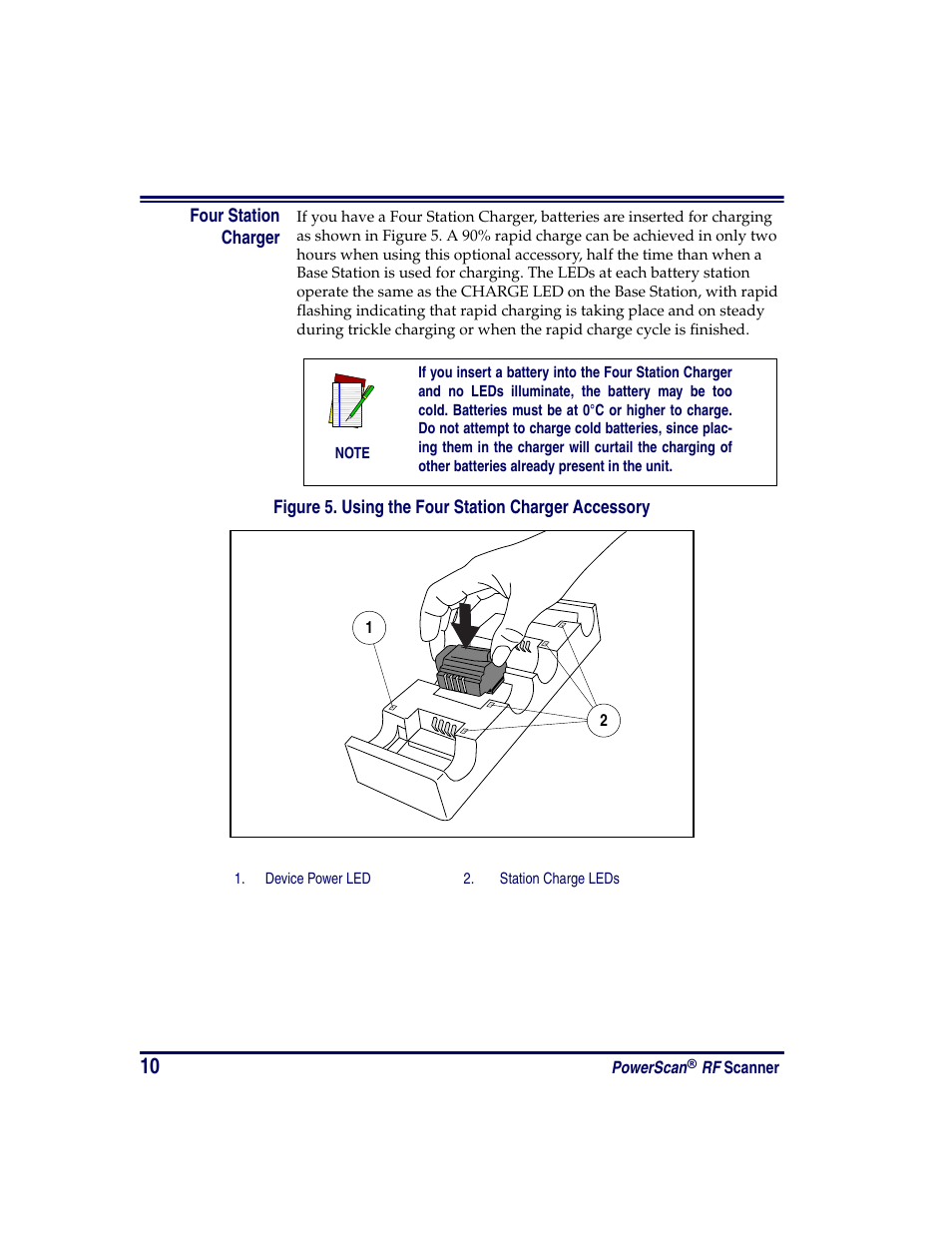 Four station charger | PSC PowerScan RF User Manual | Page 18 / 36