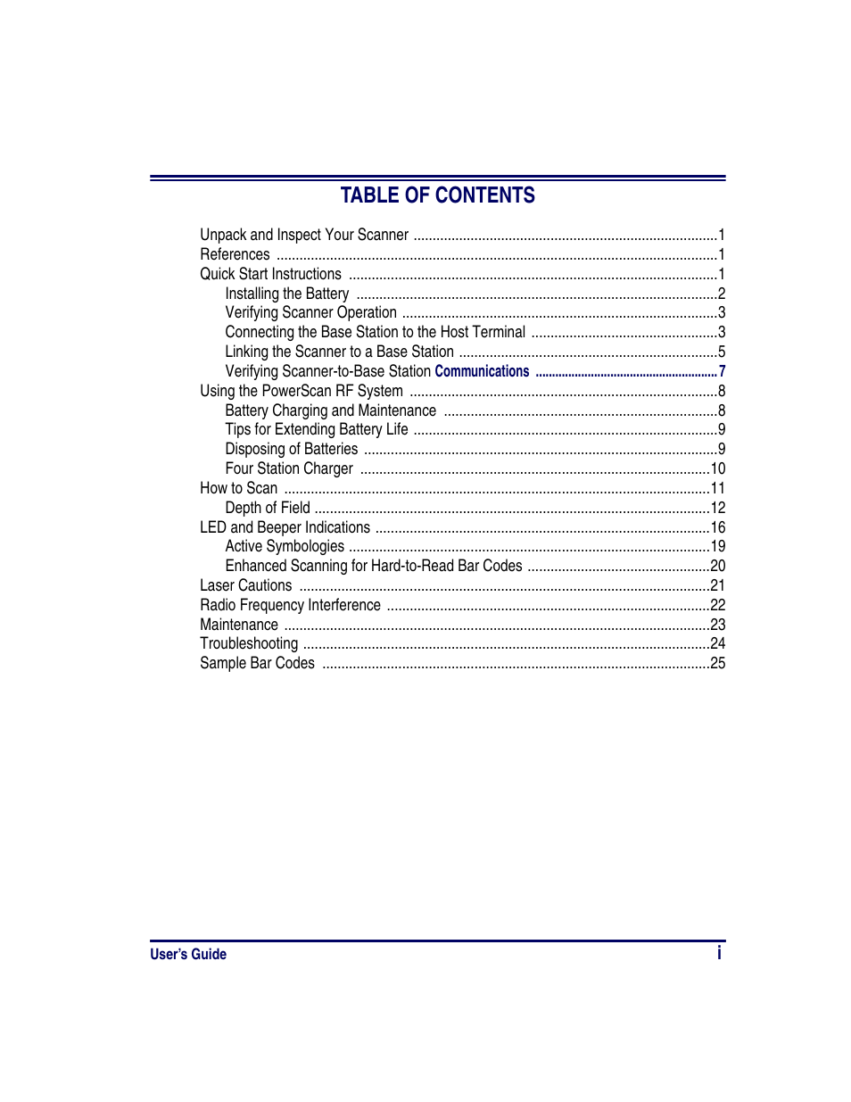 PSC PowerScan RF User Manual | Page 7 / 36