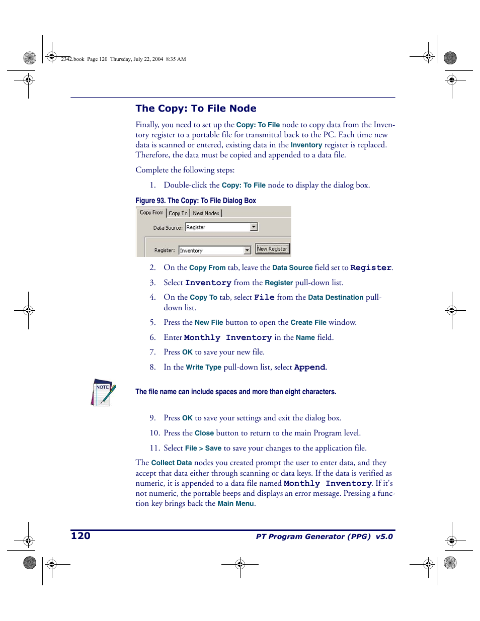 The copy: to file node | PSC PT Program Generator User Manual | Page 132 / 204