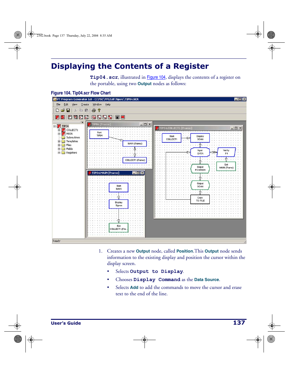 Displaying the contents of a register | PSC PT Program Generator User Manual | Page 149 / 204