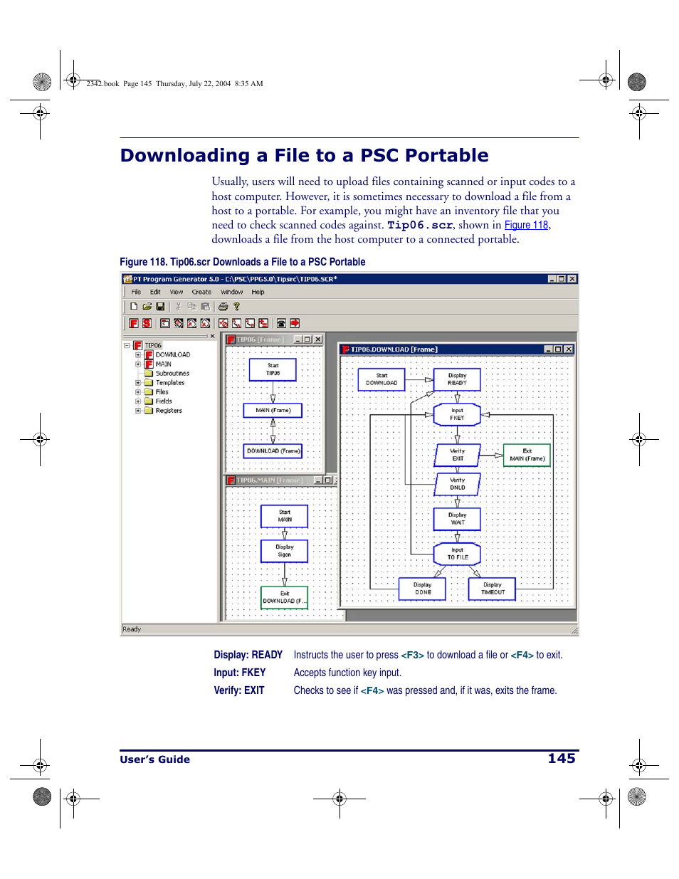 Downloading a file to a psc portable | PSC PT Program Generator User Manual | Page 157 / 204