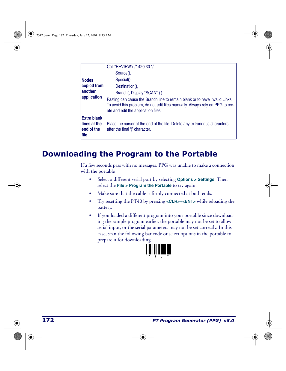 Downloading the program to the portable | PSC PT Program Generator User Manual | Page 184 / 204