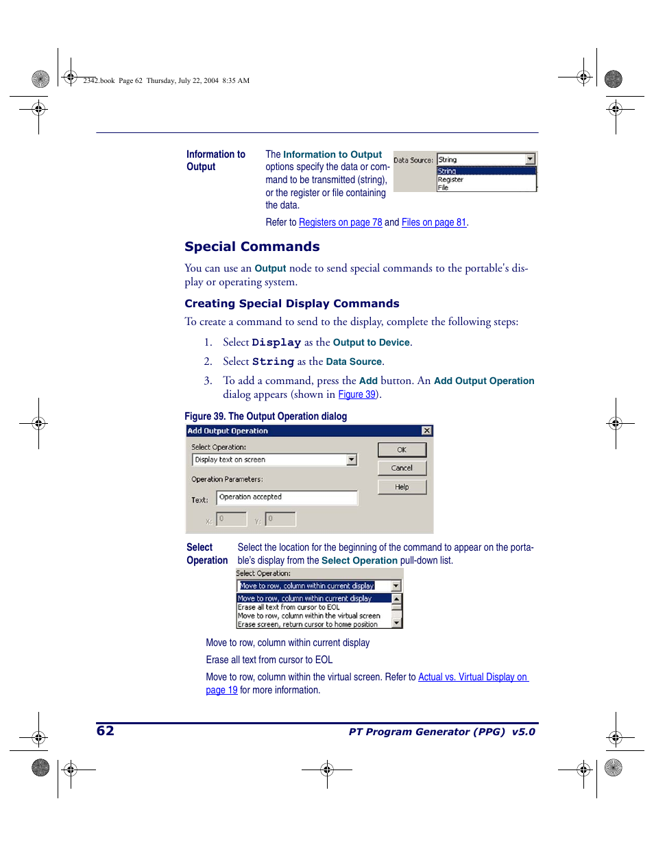 Special commands | PSC PT Program Generator User Manual | Page 74 / 204