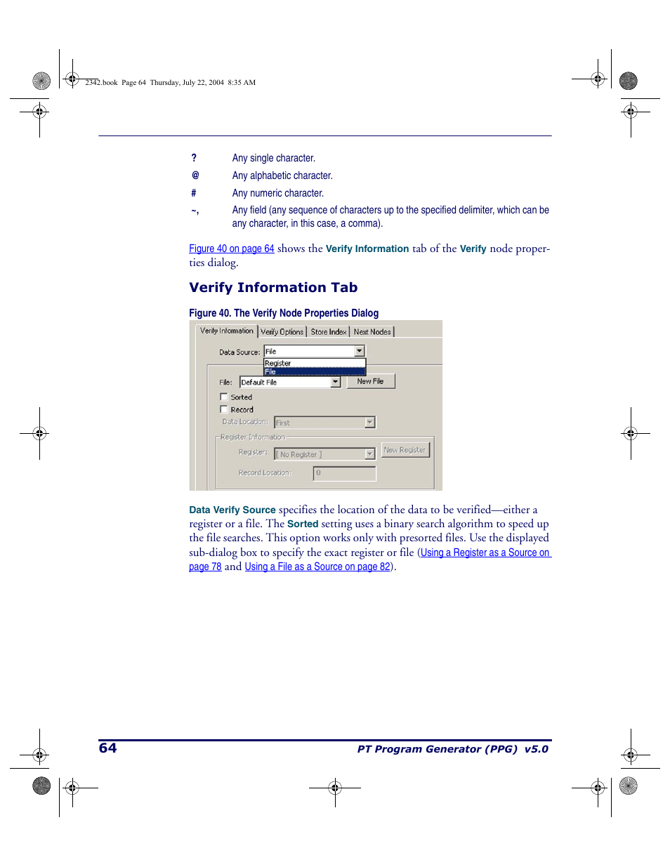Verify information tab | PSC PT Program Generator User Manual | Page 76 / 204