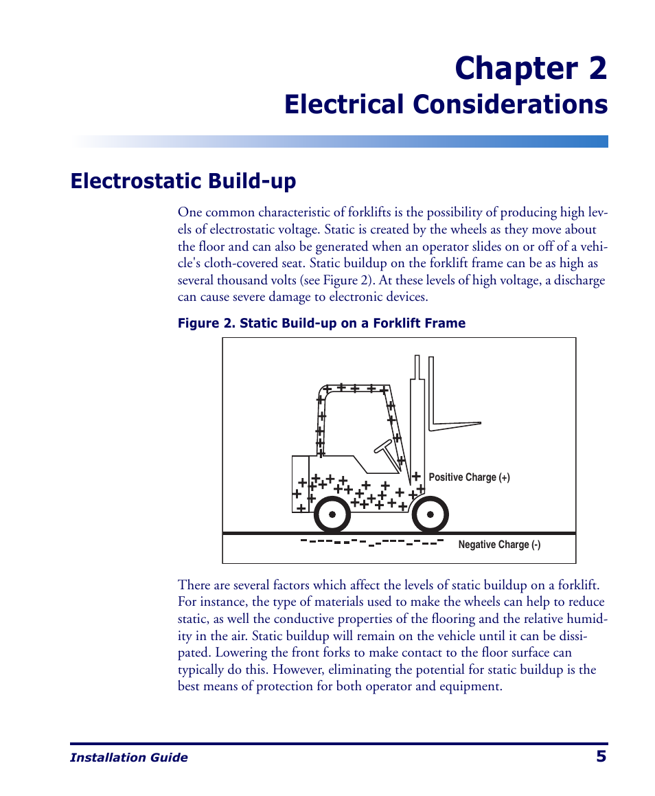 Electrical considerations, Electrostatic build-up, Chapter 2 | PSC Falcon 4400 Series User Manual | Page 11 / 40