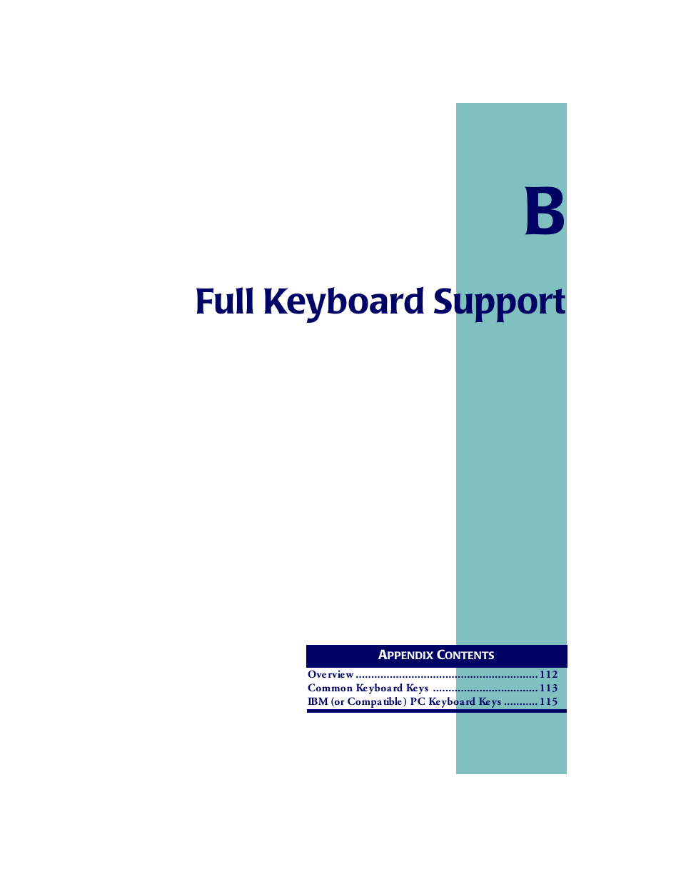 Full keyboard support, Appendix b, R to | PSC PT2000TM User Manual | Page 103 / 168