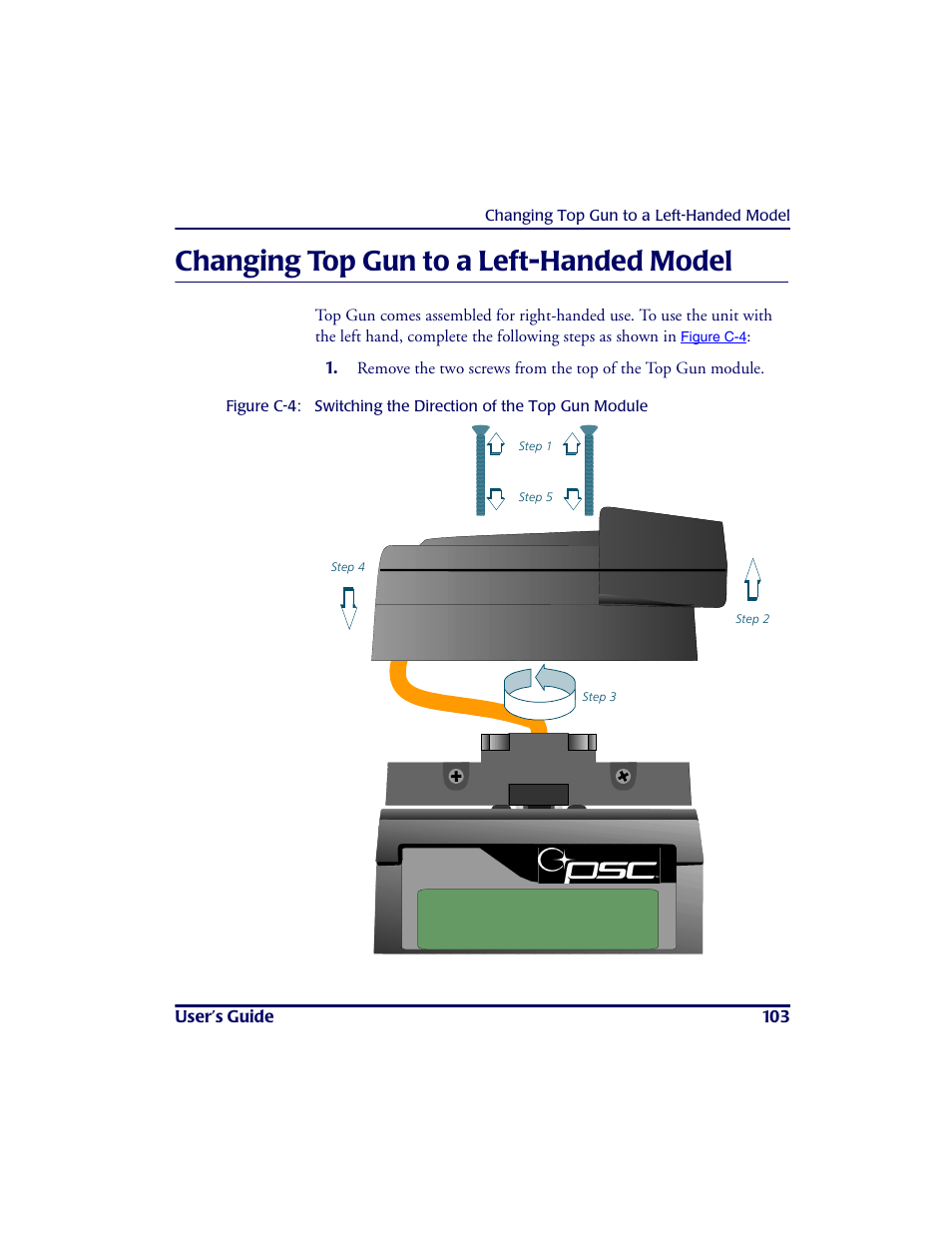 Changing top gun to a left-handed model | PSC PT2000TM User Manual | Page 113 / 168