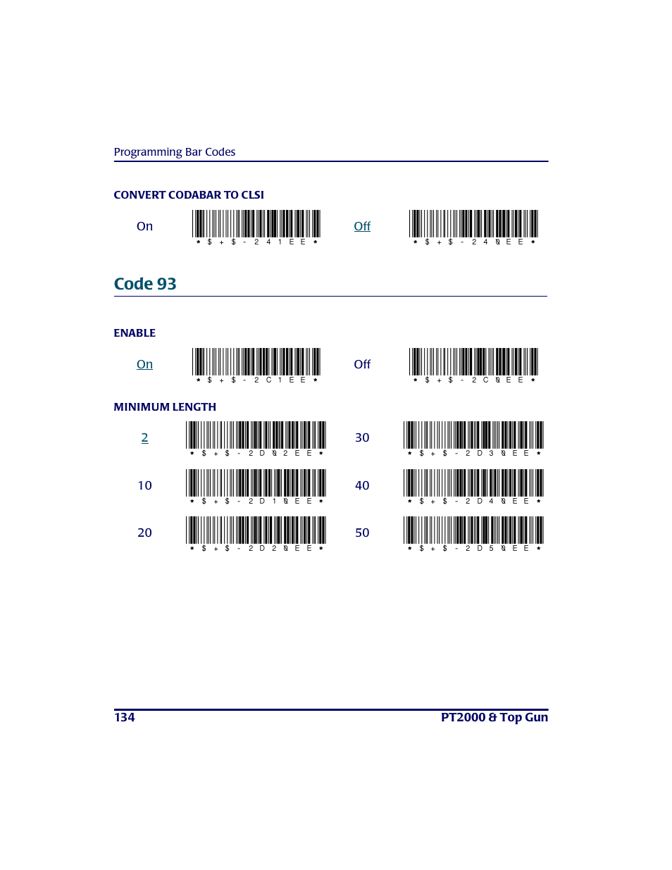 Code 93, 241ee, 240ee | 2c1ee, 2c0ee, 2d02ee, 2d30ee, 2d10ee, 2d40ee, 2d20ee | PSC PT2000TM User Manual | Page 144 / 168