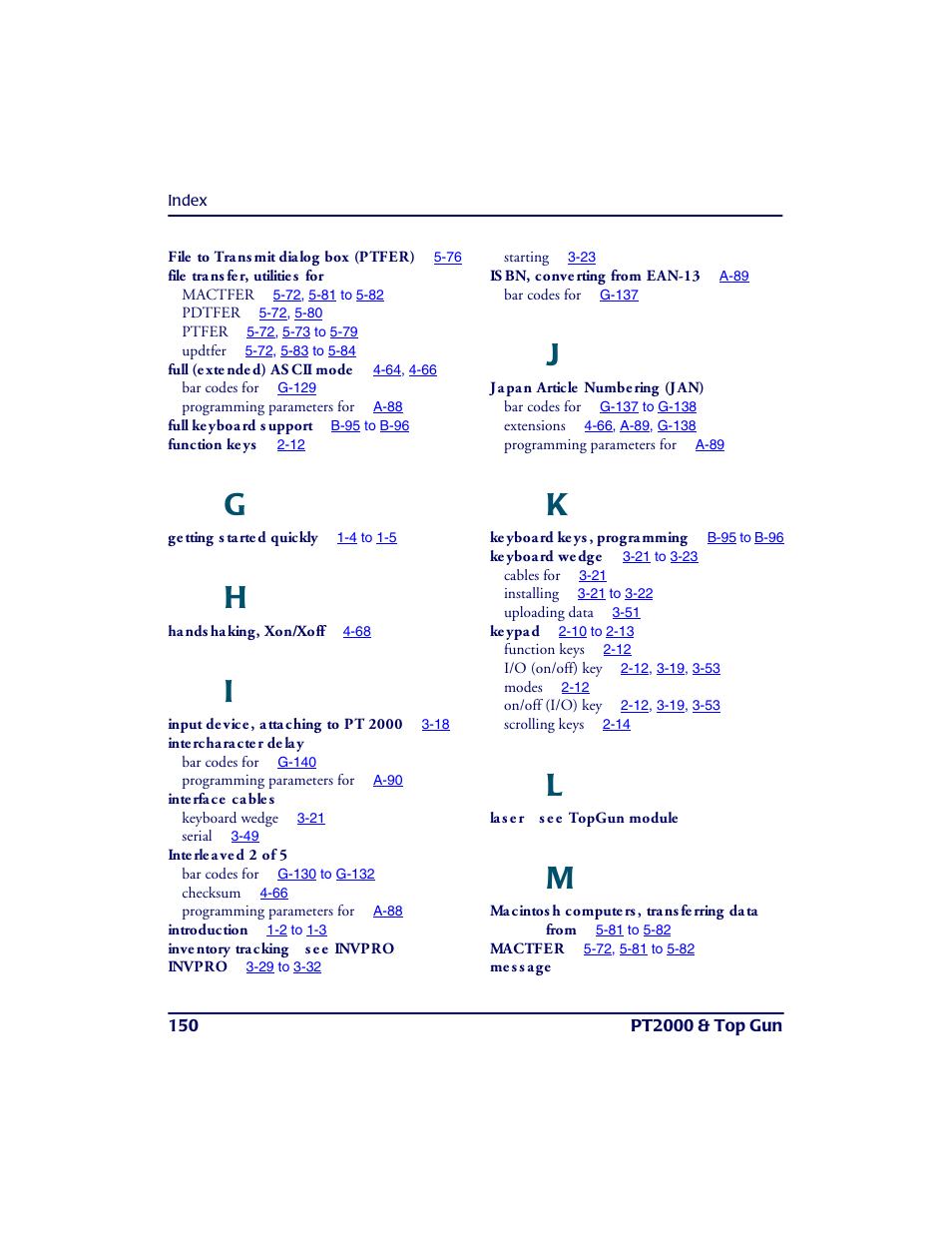PSC PT2000TM User Manual | Page 160 / 168