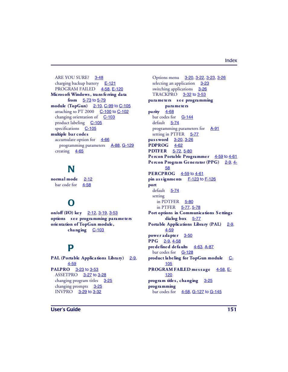 PSC PT2000TM User Manual | Page 161 / 168