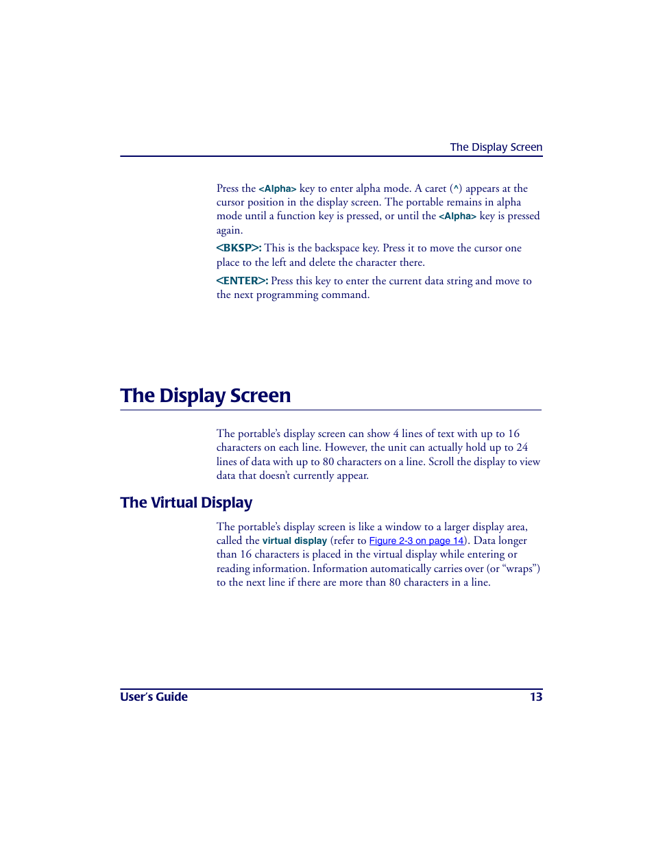 The display screen, The virtual display, The dis play s cre e n | PSC PT2000TM User Manual | Page 23 / 168