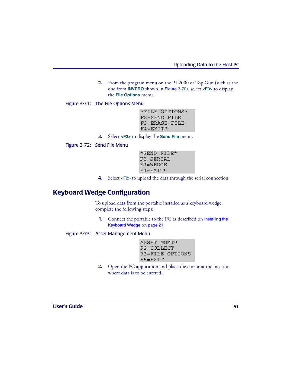 Keyboard wedge configuration | PSC PT2000TM User Manual | Page 61 / 168