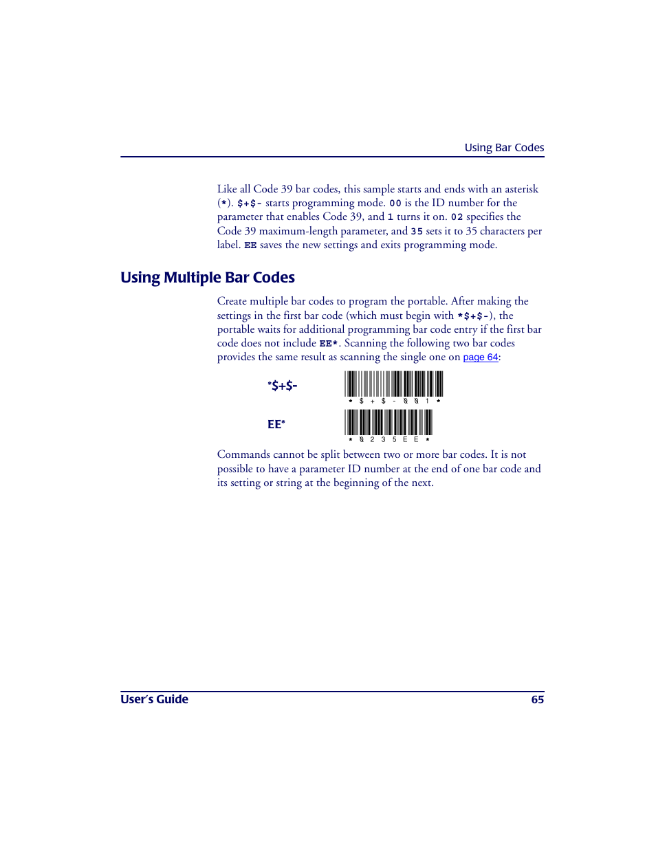 Using multiple bar codes, 0235ee | PSC PT2000TM User Manual | Page 75 / 168
