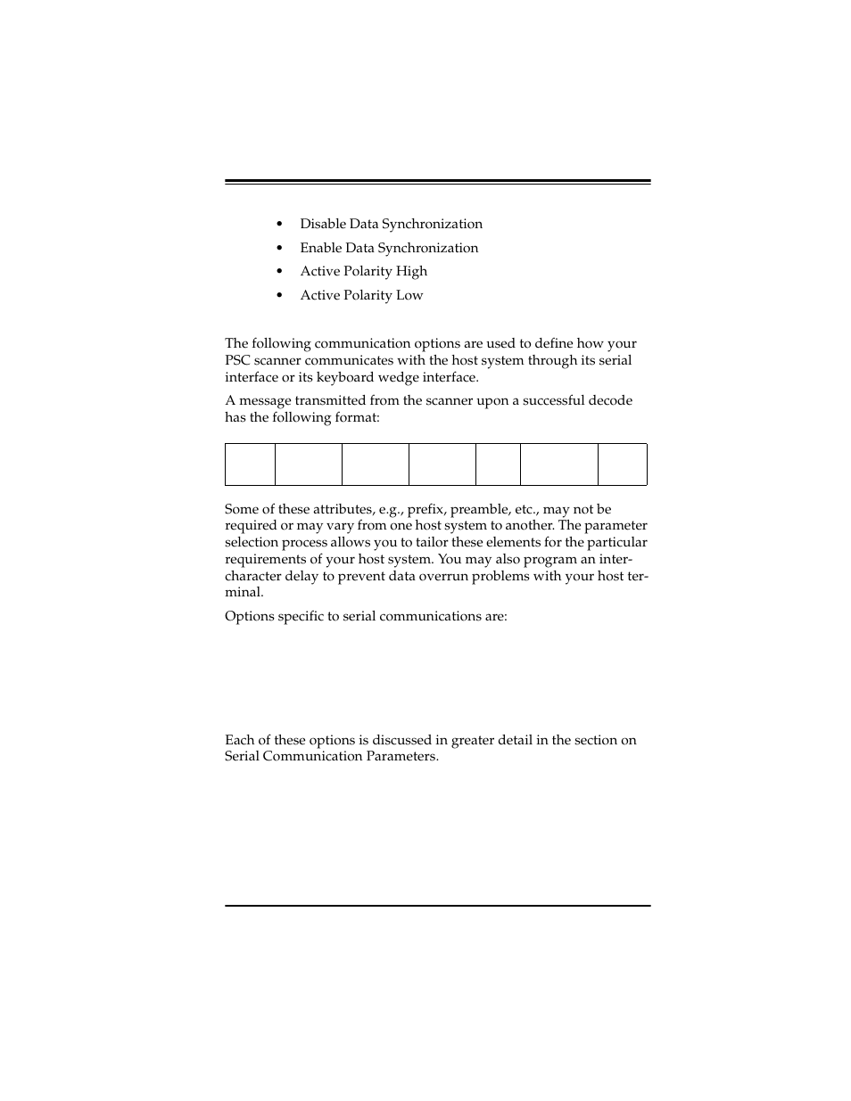 Serial communication and wedge options | PSC Scanners User Manual | Page 15 / 84