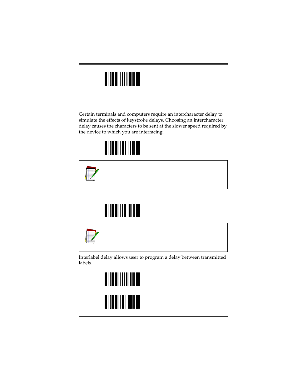 General parameters, Intercharacter delay | PSC Scanners User Manual | Page 27 / 84
