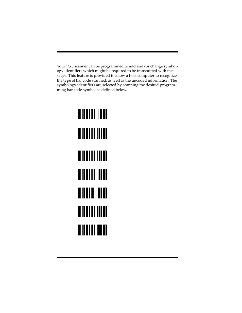 Symbology identifiers | PSC Scanners User Manual | Page 60 / 84