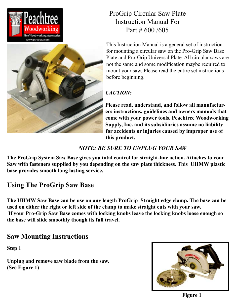 Peachtree Woodworking Supply 600 User Manual | 4 pages