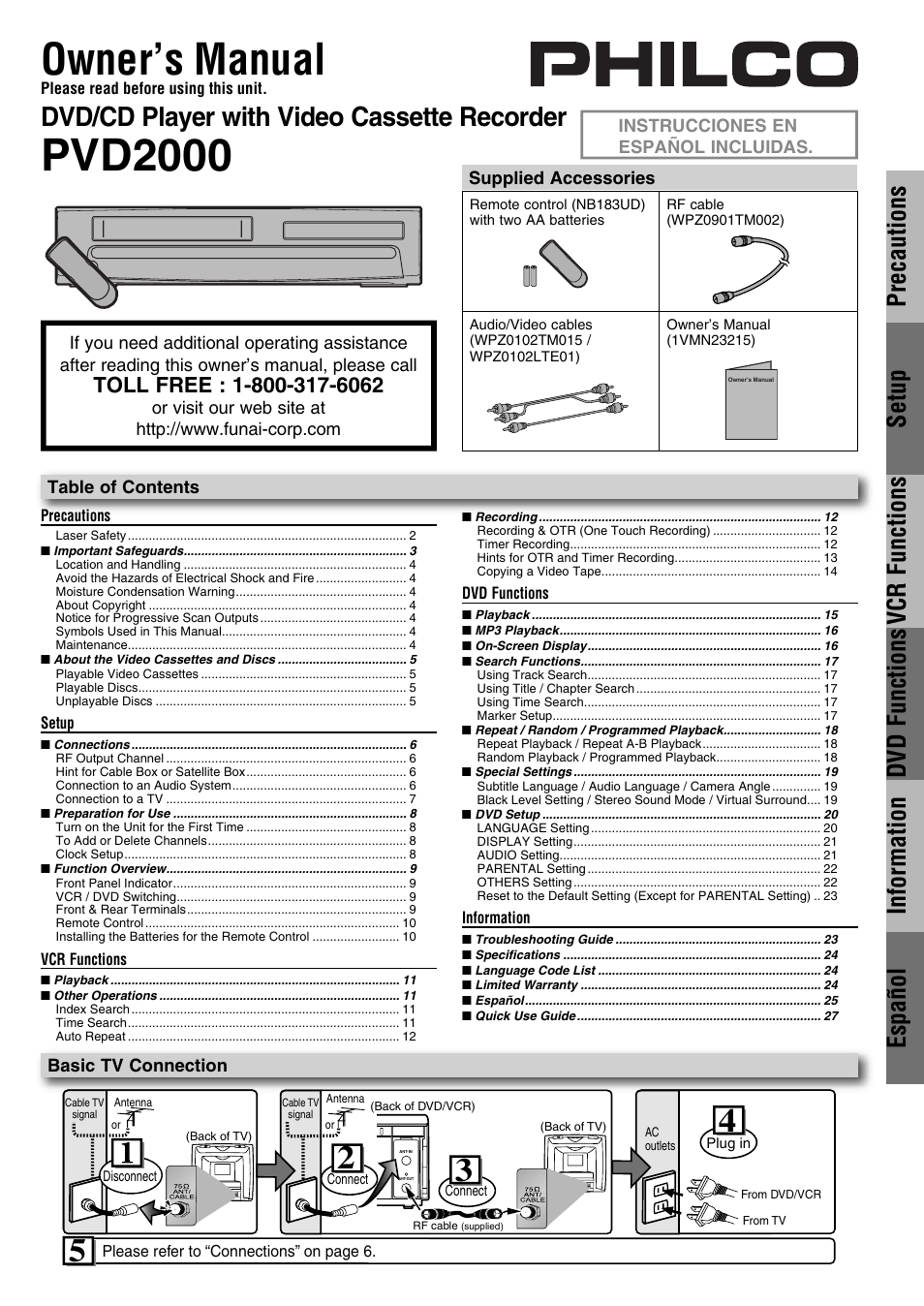 Philco PVD2000 User Manual | 28 pages