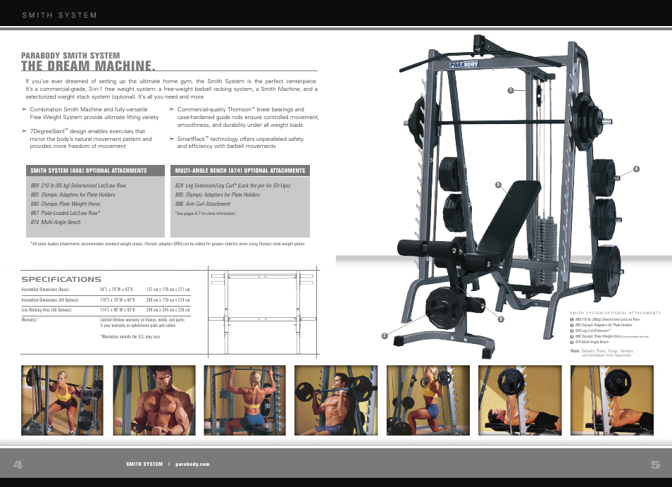 The dream machine, Parabody smith system | ParaBody Free Weight Systems User Manual | Page 3 / 5