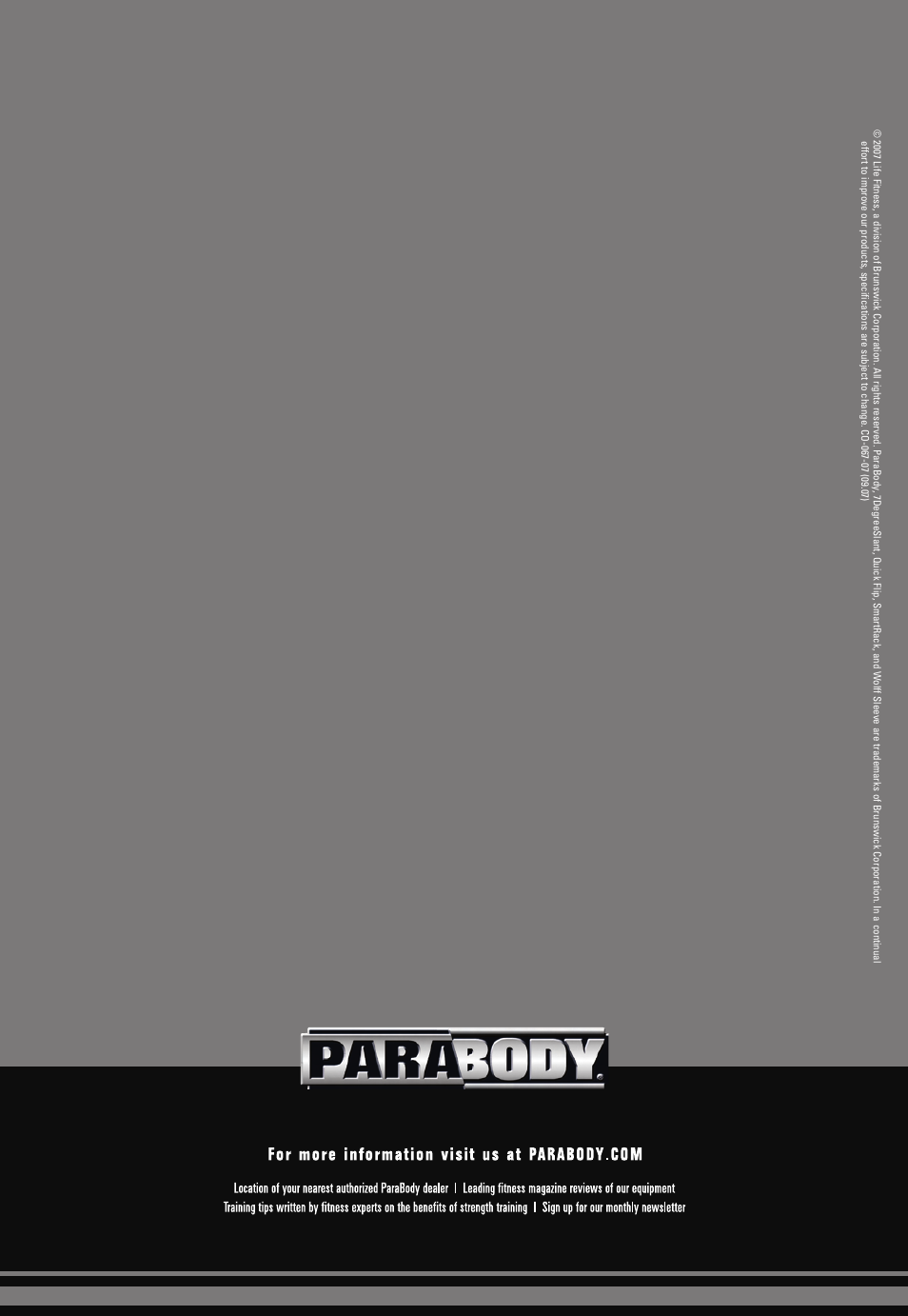 ParaBody Free Weight Systems User Manual | Page 5 / 5