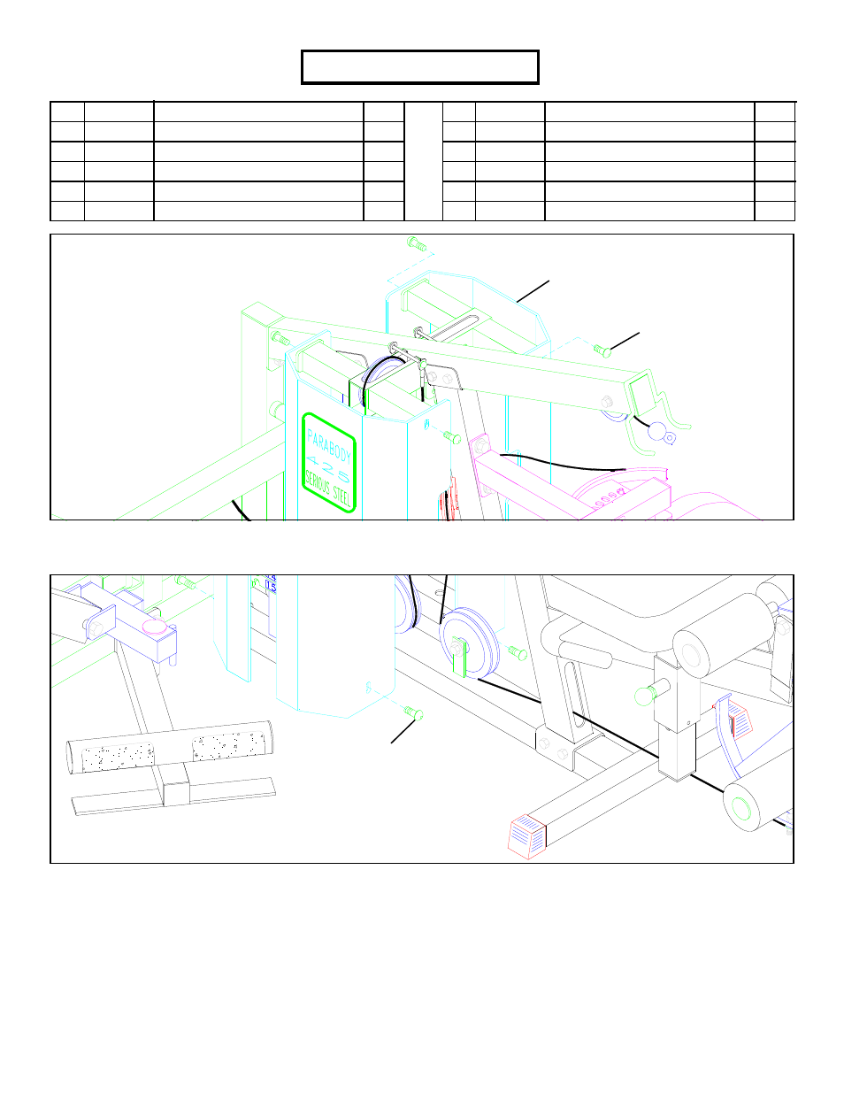 Important, Parts list, Figure 1 | Figure 2 | ParaBody 426103 User Manual | Page 2 / 45