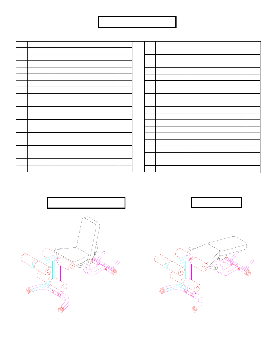 Parts list, Leg curl leg extension | ParaBody 829 User Manual | Page 5 / 14