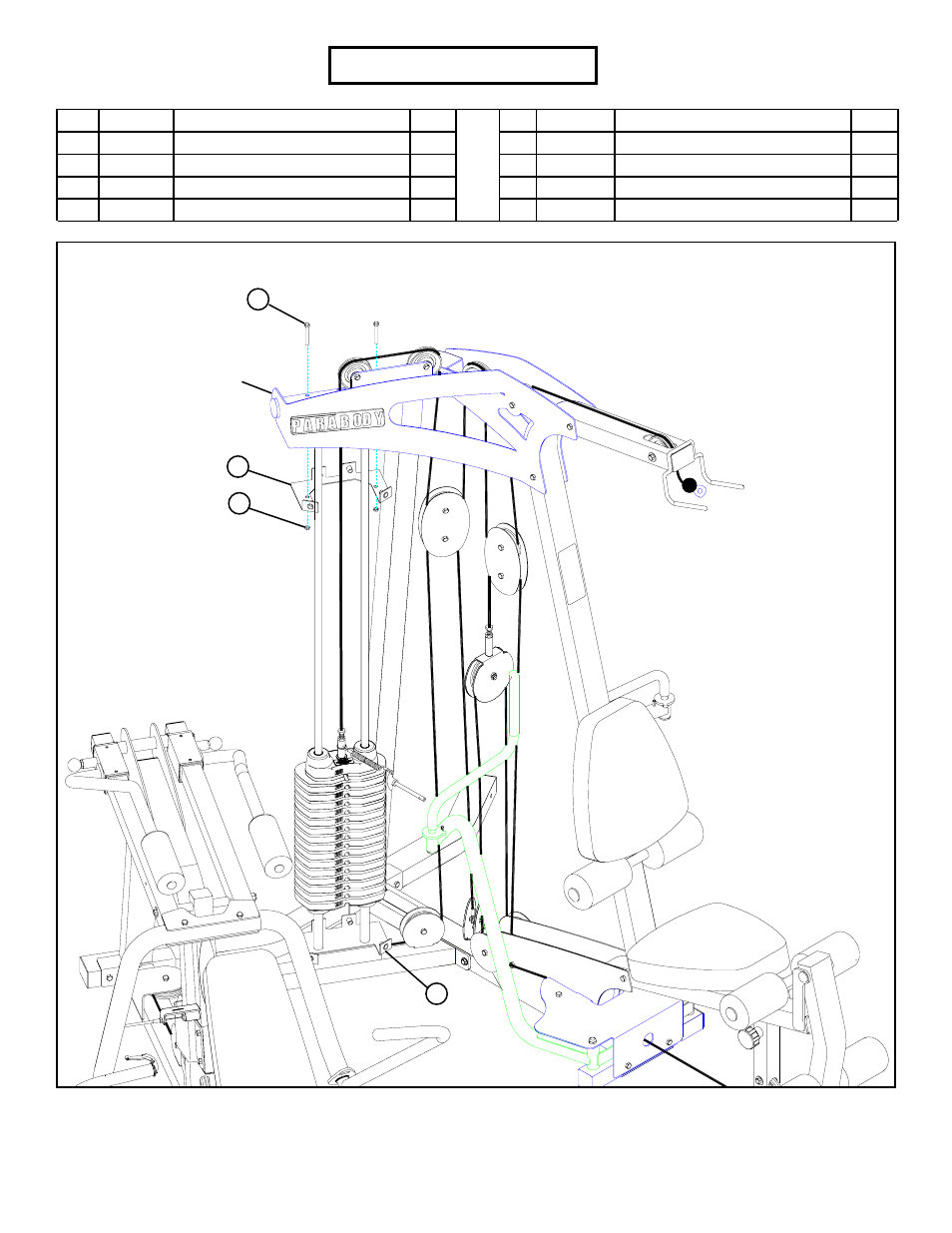 Parts list, Figure 1 | ParaBody GS8 User Manual | Page 4 / 8