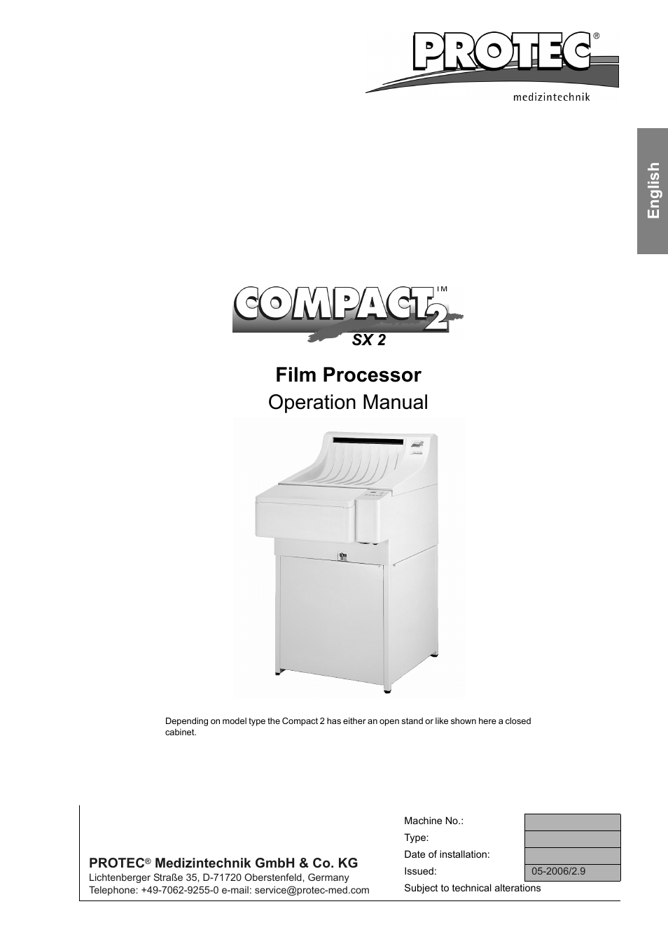 Protec Protech Compact2 Film Processor SX 2 User Manual | 58 pages