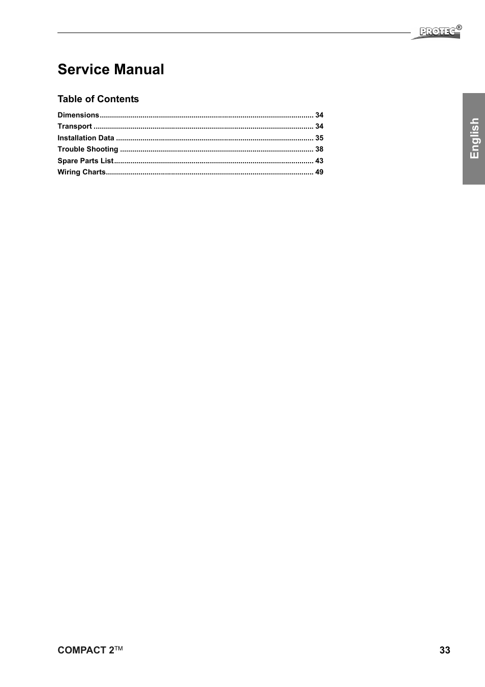 Service manual, English | Protec Protech Compact2 Film Processor SX 2 User Manual | Page 33 / 58