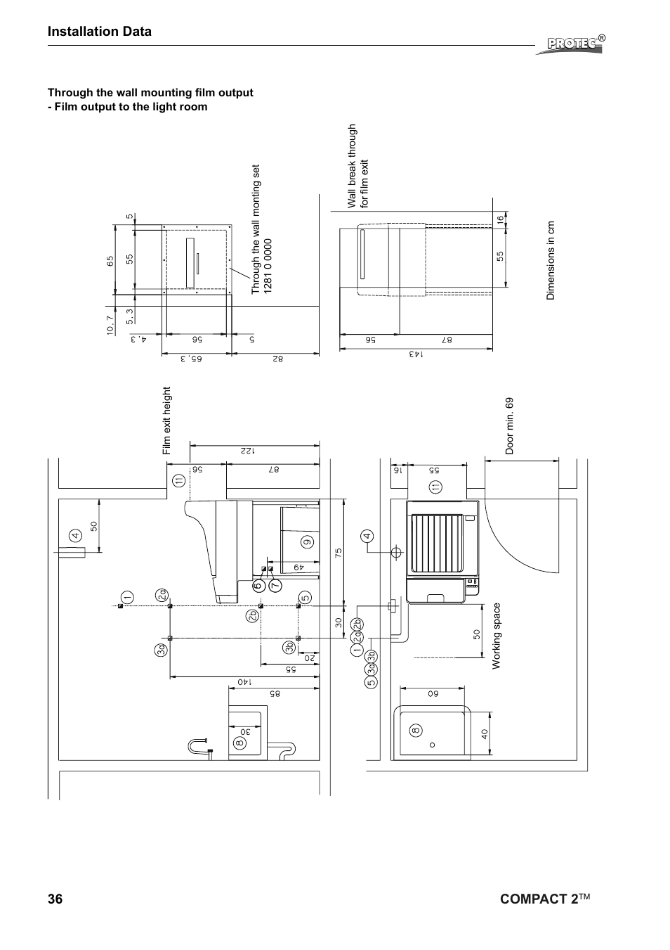 36 compact 2, Installation data | Protec Protech Compact2 Film Processor SX 2 User Manual | Page 36 / 58