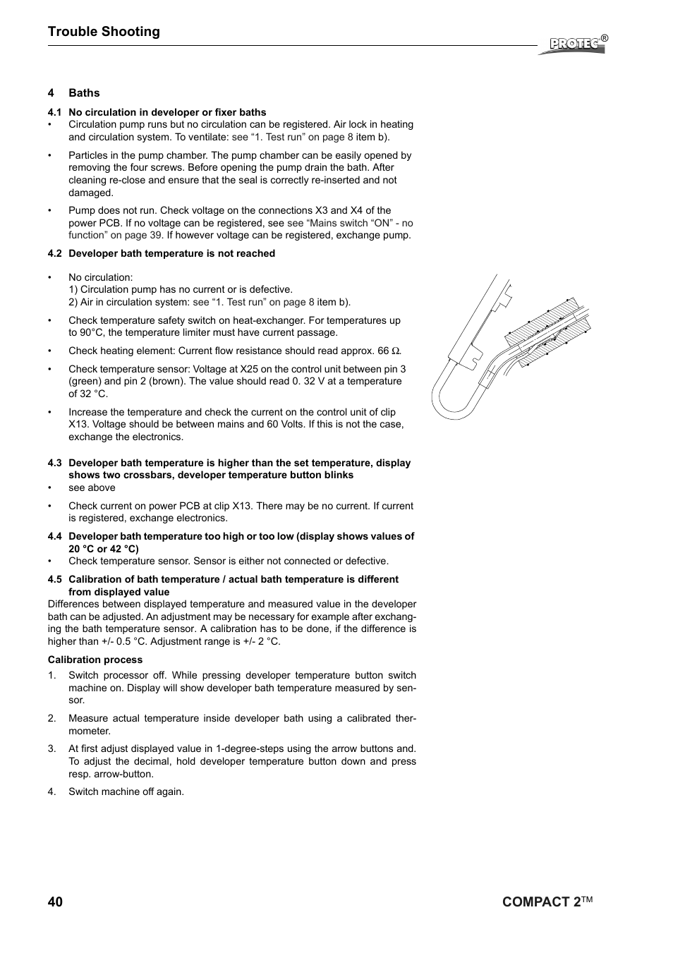 40 compact 2, Trouble shooting | Protec Protech Compact2 Film Processor SX 2 User Manual | Page 40 / 58