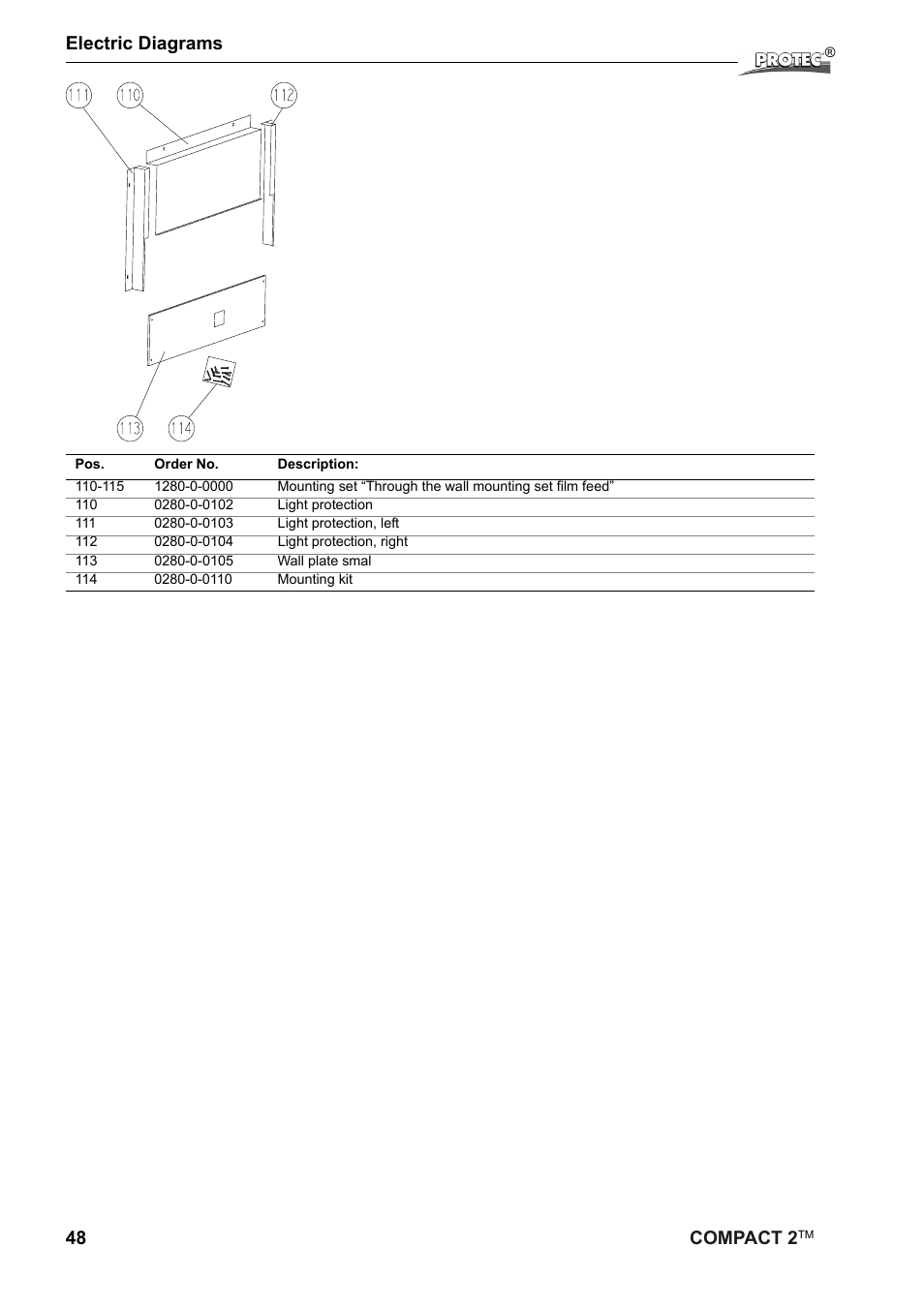 48 compact 2, Electric diagrams | Protec Protech Compact2 Film Processor SX 2 User Manual | Page 48 / 58