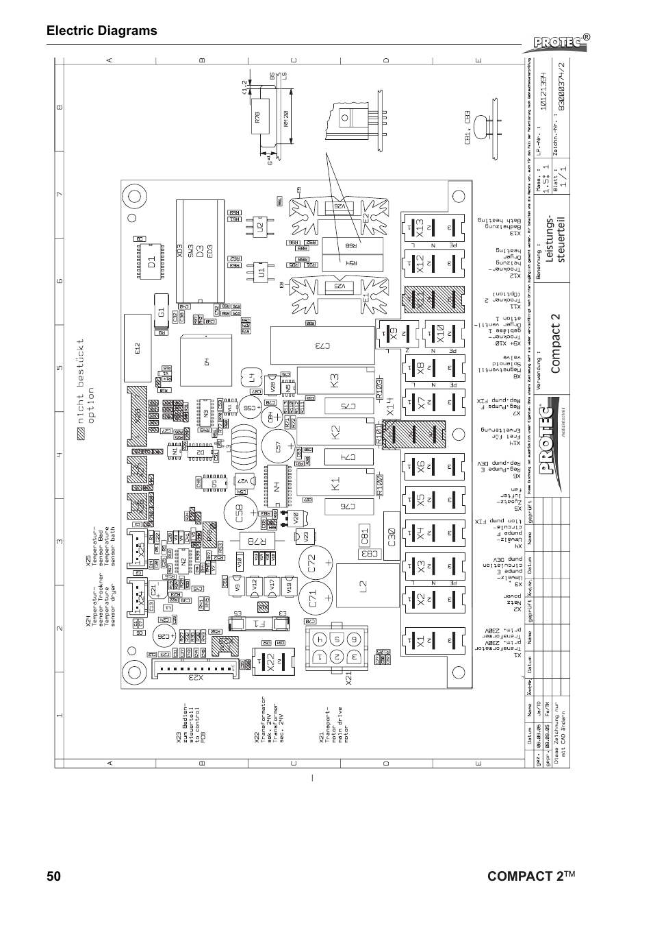 50 compact 2, Electric diagrams | Protec Protech Compact2 Film Processor SX 2 User Manual | Page 50 / 58