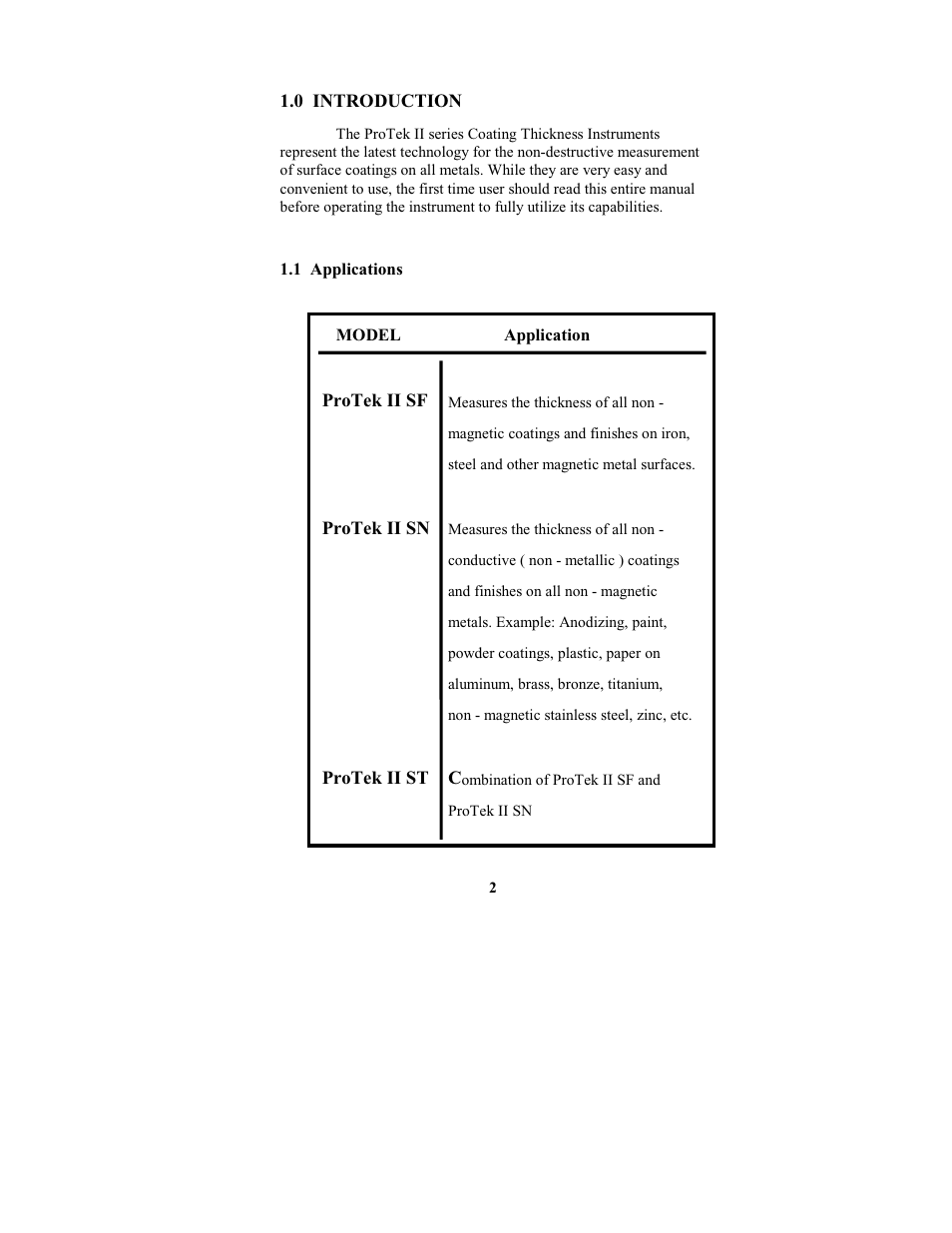 Protec PROTEK II SN User Manual | Page 2 / 10
