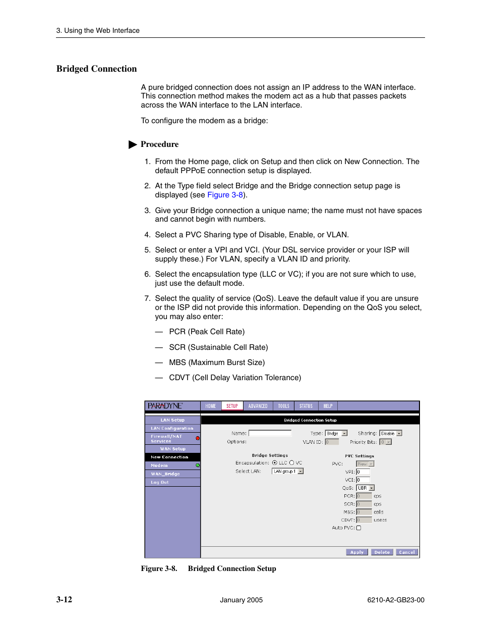 Bridged connection | Paradyne 6211 User Manual | Page 40 / 72