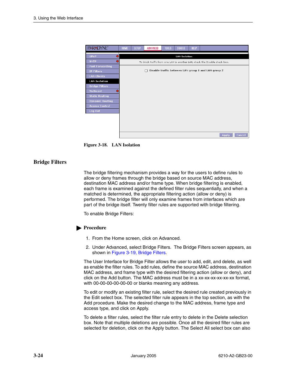 Bridge filters | Paradyne 6211 User Manual | Page 52 / 72