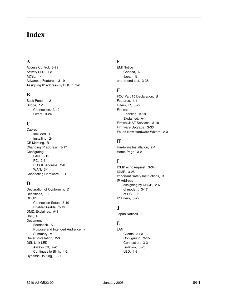 Index | Paradyne 6211 User Manual | Page 71 / 72